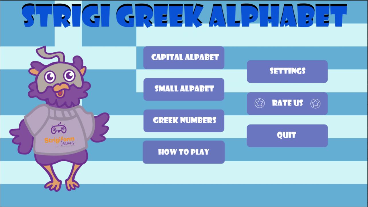 Strigi Greek Alphabet is a free phonics and alphabet teaching app that makes learning fun for children, from toddlers all the way to preschoolers and kindergartner